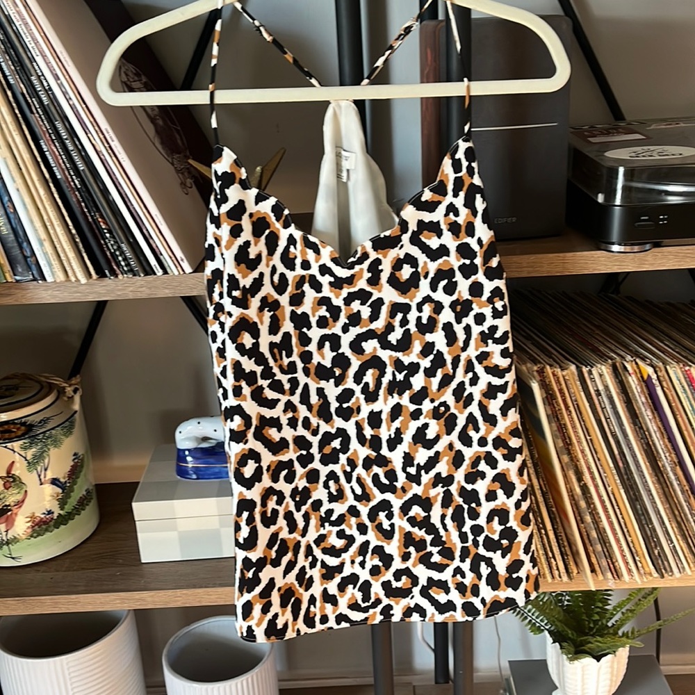 J. Crew Scalloped Leopard Racerback Cami